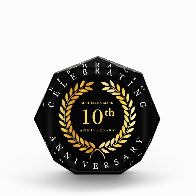 Celebrating 10th Anniversary. Customizable. Award (Front)