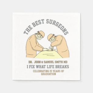celebrating 15 years of graduation doctor surgeon napkins