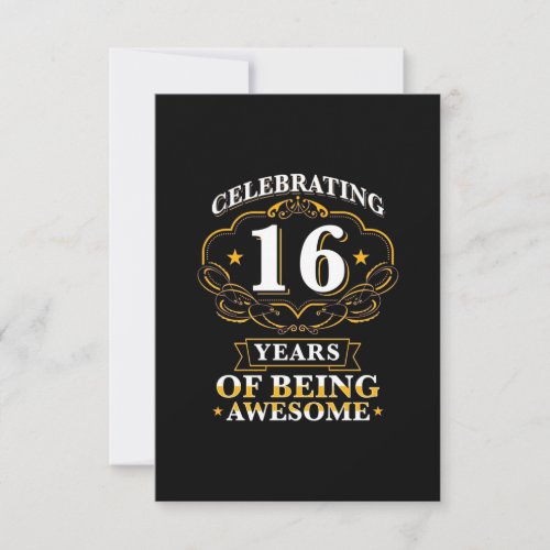 Celebrating 16 Years Of Being Awesome RSVP Card