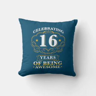 Celebrating 16 Years Of Being Awesome Throw Pillow