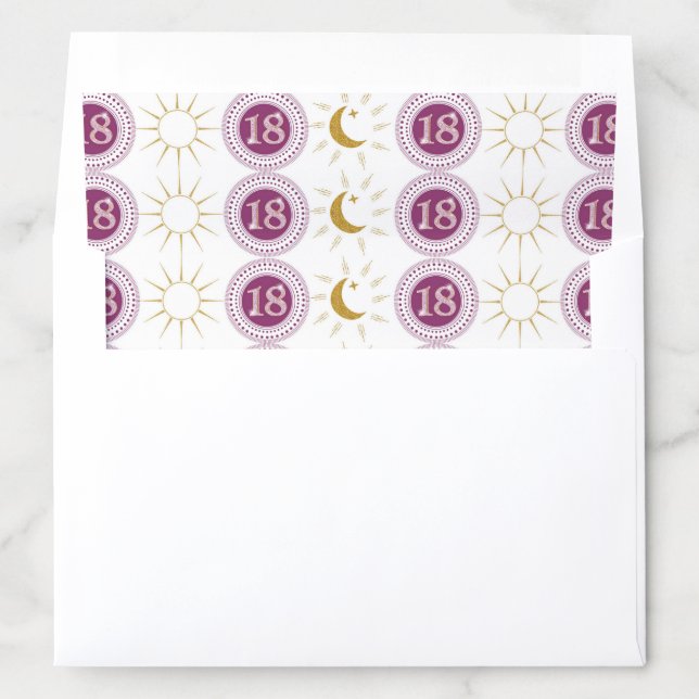 Celebrating 18th Birthday Rose Gold Glitter Envelope Liner (In Envelope)