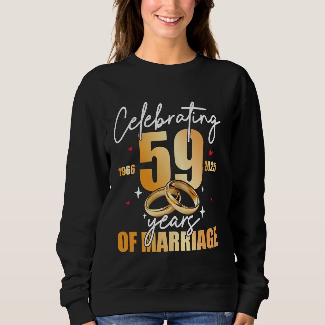 Celebrating 1966 59th 59 Years of Marriage Anniver Sweatshirt (Front)