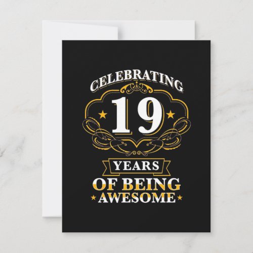Celebrating 19 Years Of Being Awesome Thank You Card