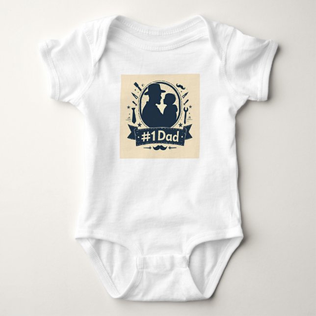 Celebrating #1 Dad Baby Bodysuit (Front)
