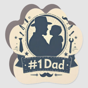 Celebrating #1 Dad Car Magnet