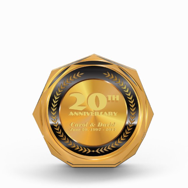 Celebrating 20th Anniversary. Customizable. Award (Front)