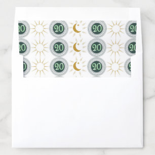 Celebrating 20th Birthday Green Glitter Envelope Liner
