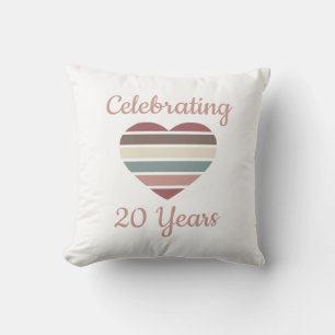 Celebrating 20th Wedding Anniversary Throw Pillow