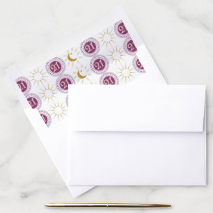 Celebrating 21st Birthday Rose Gold Glitter Envelope Liner