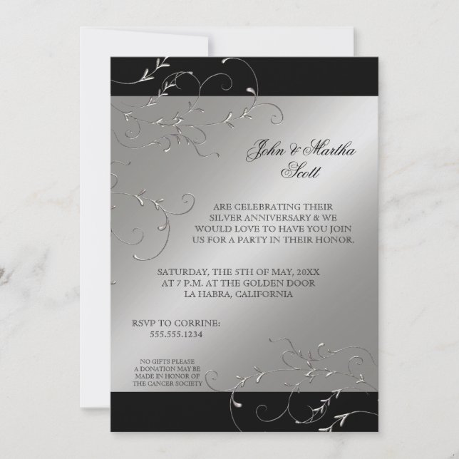 Celebrating 25 years, 25th Anniversary Invitation (Front)