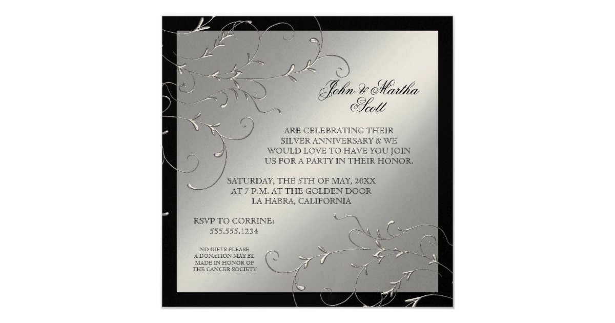 Celebrating 25 years, 25th Anniversary Invitation | Zazzle.com