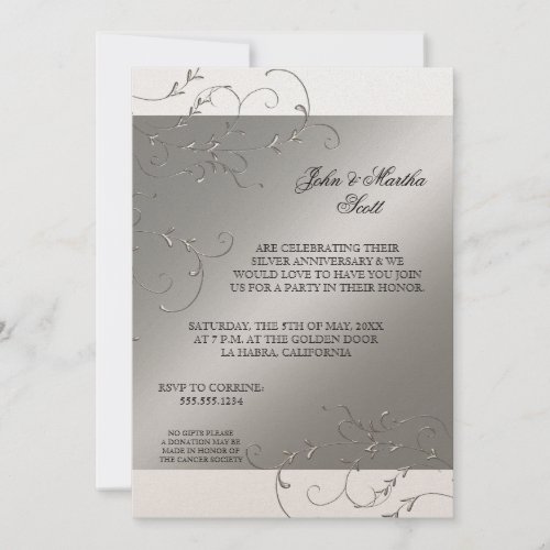 Celebrating 25 years, 25th Anniversary Invitation