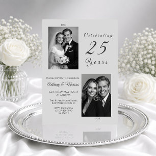 Celebrating 25 Years Silver Wedding Anniversary Invitation