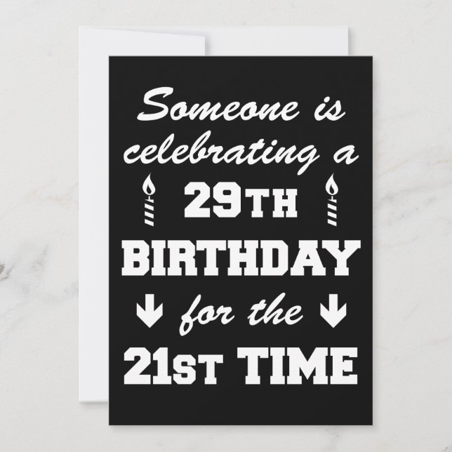 Celebrating 29th Birthday 21st Time 50th Invitatio Invitation (Front)