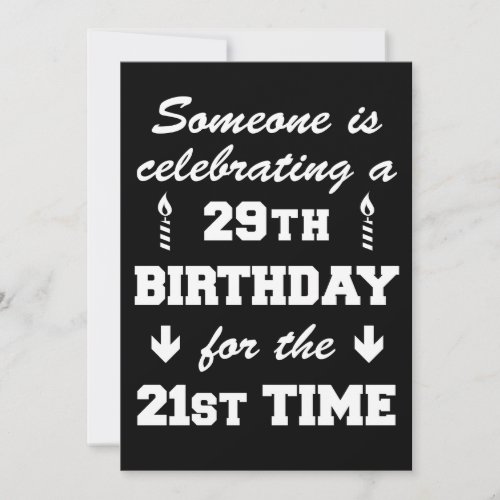 Celebrating 29th Birthday 21st Time 50th Invitatio Invitation