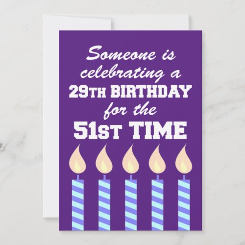 Celebrating 29th Birthday 21st Time 80th Invitation