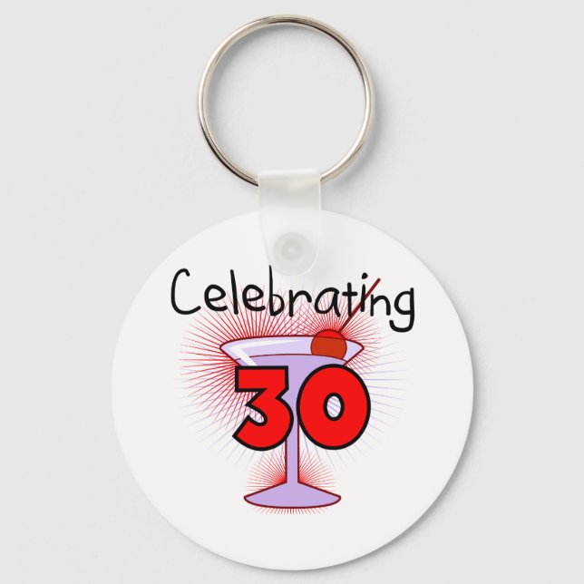 Celebrating 30 Tshirts and Gifts Keychain (Front)