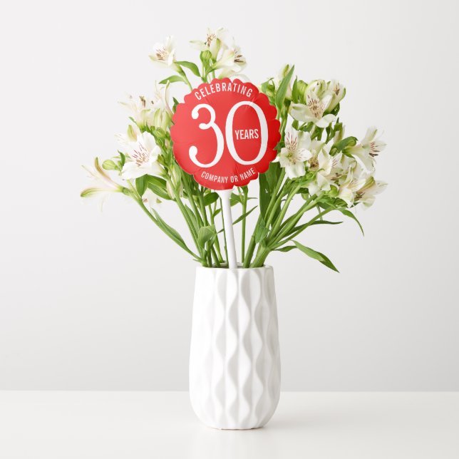 Celebrating 30 years milestone business birthday balloon (Vase)