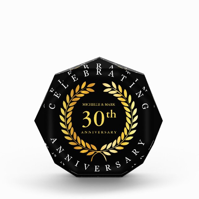 Celebrating 30th Anniversary. Customizable. Award (Front)