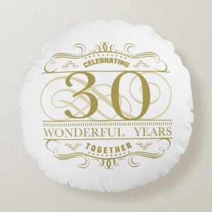 Celebrating 30th Anniversary Round Pillow