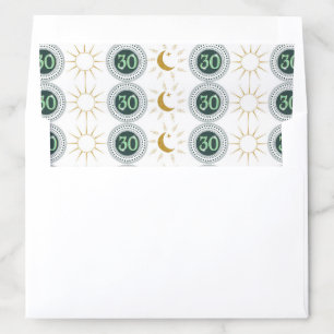 Celebrating 30th Birthday Green Glitter Envelope Liner