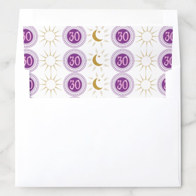 Celebrating 30th Birthday Pink Glitter Envelope Liner (In Envelope)