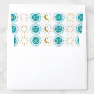 Celebrating 30th Birthday Teal Blue Glitter Envelope Liner
