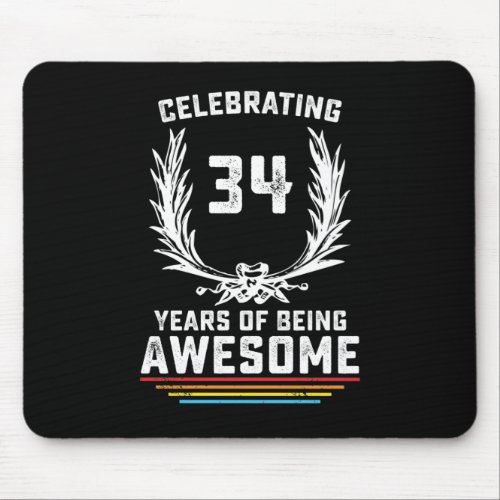 Celebrating 34 Years of Being Awesome Mouse Pad