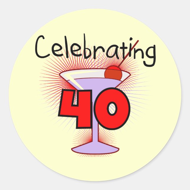 Celebrating 40 Tshirts and Gifts Classic Round Sticker (Front)