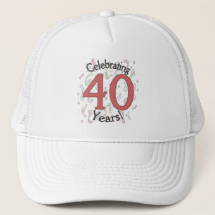 Celebrating 40 years birthday confetti hat