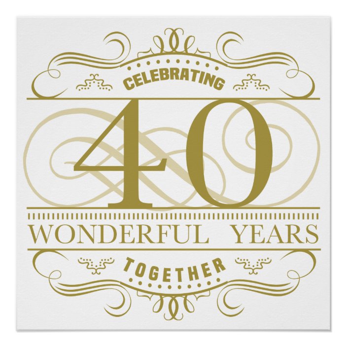 Celebrating 40th Anniversary Poster | Zazzle.com