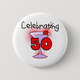 Celebrating 50 Tshirts and Gifts Button