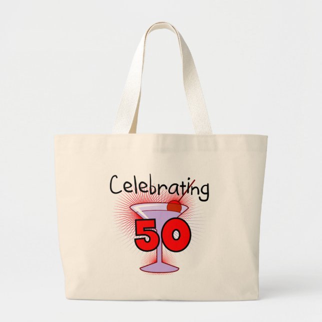 Celebrating 50 Tshirts and Gifts Large Tote Bag (Front)