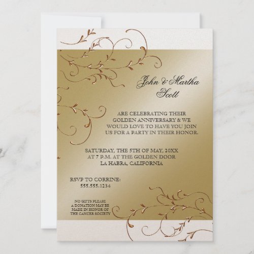 Celebrating 50 years, 50th Anniversary Invitation