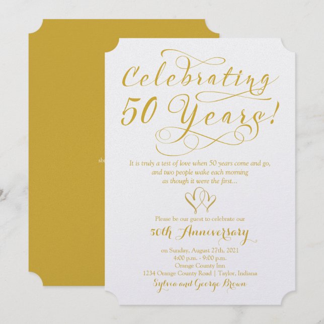Celebrating 50 Years 50th Wedding Anniversary Invitation (Front/Back)