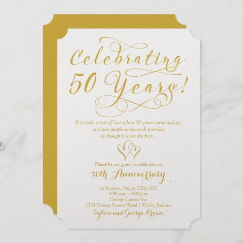 Celebrating 50 Years 50th Wedding Anniversary Invitation