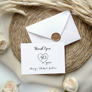 Celebrating 50 Years Anniversary Letterpress Thank You Card