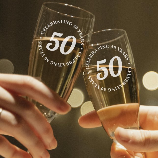 Celebrating 50 Years Fifty 50th Birthday Champagne Flute (Celebrating 50 Years Fifty 50th Birthday Champagne Flute
)