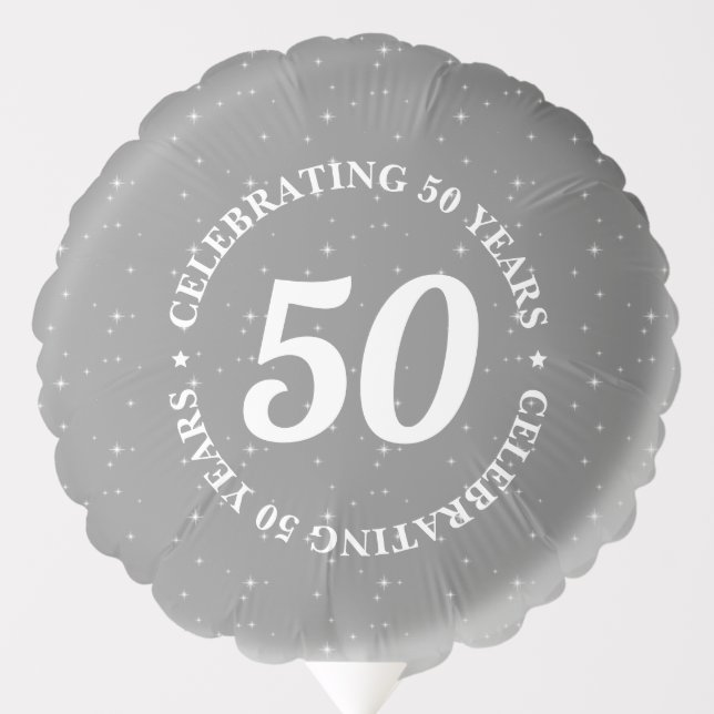 Celebrating 50 Years Fifty 50th Birthday Silver Balloon (Front)