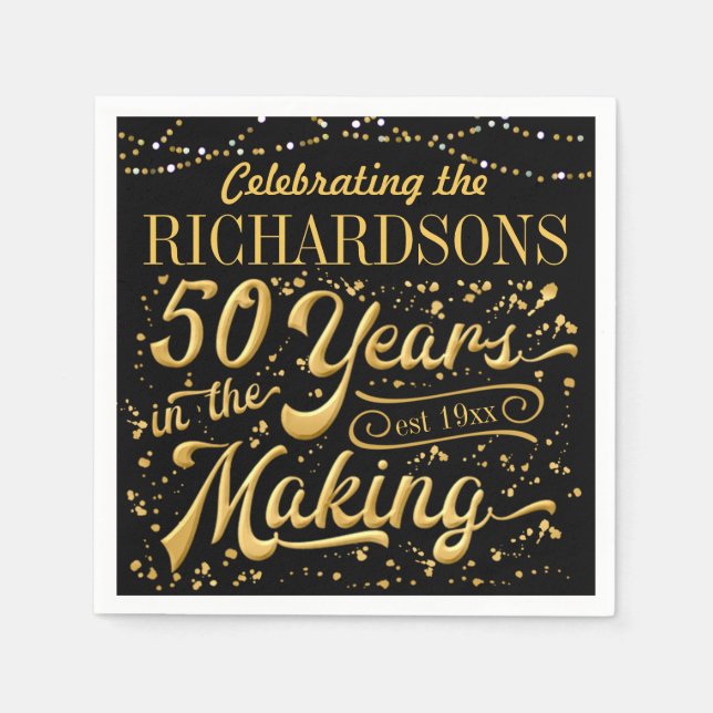 Celebrating 50 Years in the Making (50th Anniv) Paper Napkins (Front)