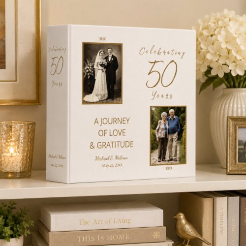 Celebrating 50 Years Ivory Gold Anniversary 3 Ring Binder