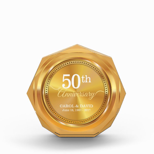 Celebrating 50th Anniversary. Customizable. Acrylic Award (Front)