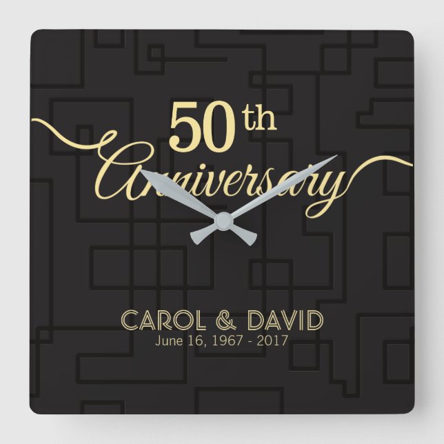 Celebrating 50th Anniversary. Customizable. Square Wall Clock (Front)