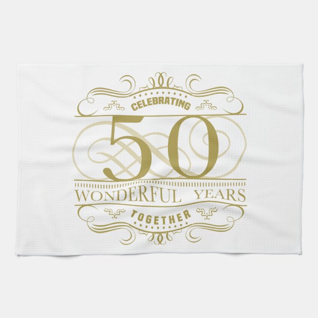 Celebrating 50th Anniversary Kitchen Towel (Horizontal)