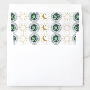 Celebrating 50th Birthday Green Glitter Envelope Liner