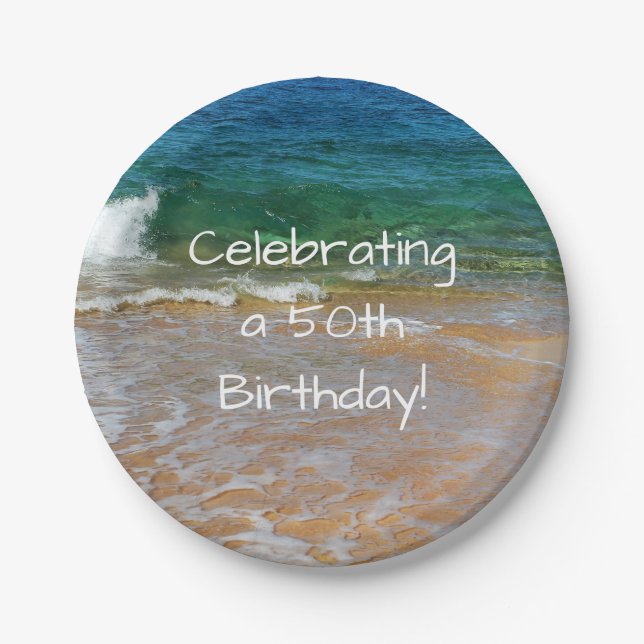 Celebrating 50th Birthday Party Plates (Front)