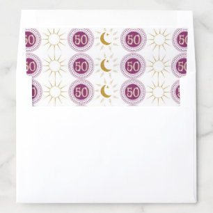 Celebrating 50th Birthday Rose Gold Glitter Envelope Liner