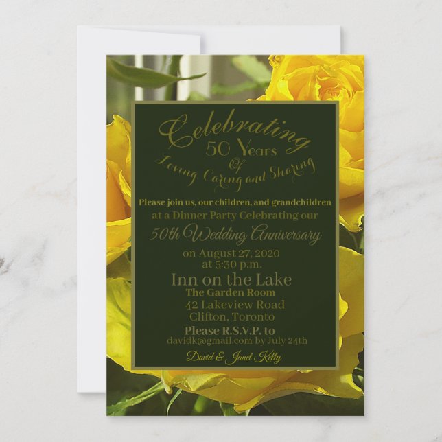 Celebrating 50th Wedding Anniversary Invitation (Front)