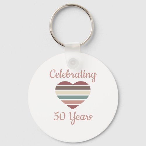 Celebrating 50th Wedding Anniversary Keychain