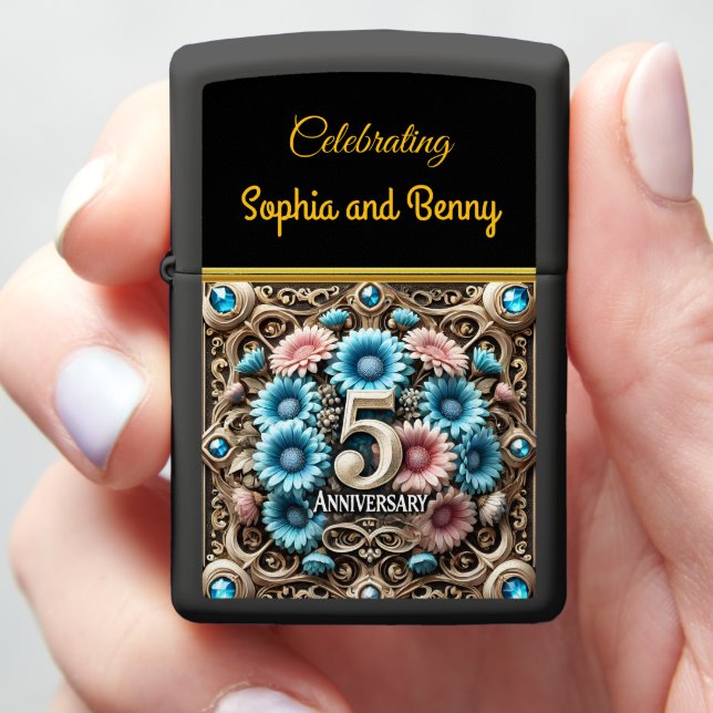 Celebrating 5th Anniversary of Beauty and Elegance Zippo Lighter (In Hand)